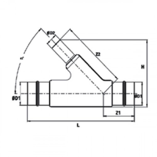 Racord Y redus Transair, Ø76, Ø100, Ø168