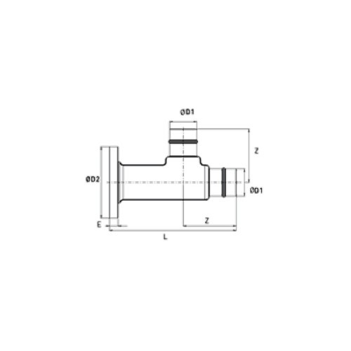 Racord T Transair, cu o flansa (EN-ISO)