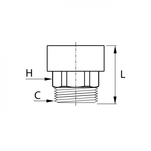 Racord drept adaptor Transair, piulita - filet exterior