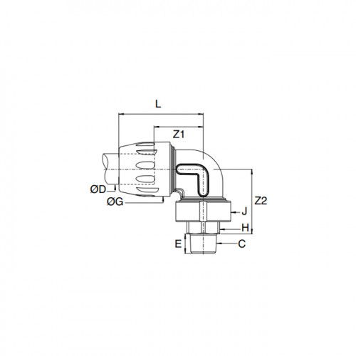 Racord rapid L Transair, filet exterior BSPT