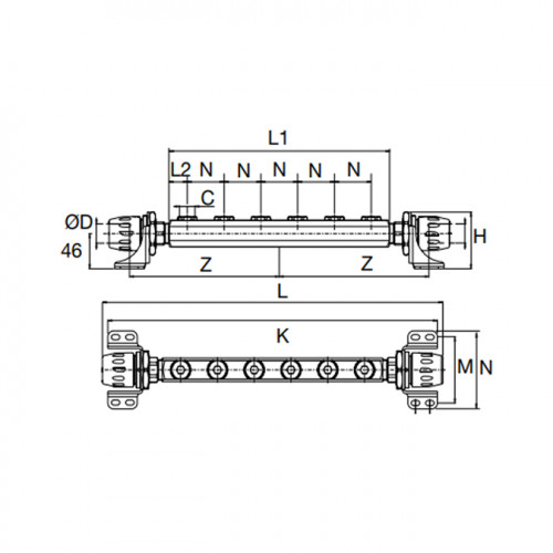 Distribuitor cu 6 iesiri, Transair