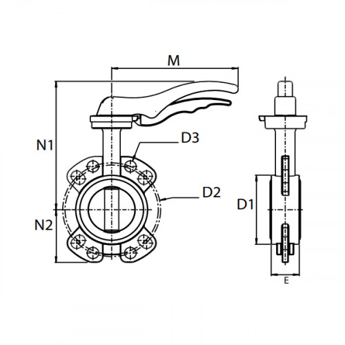 Robinet fluture, blocabil, Transair