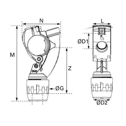 Ramificatie rapida Transair, Ø25, Ø40