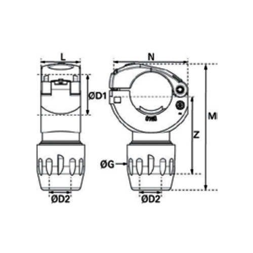 Ramificatie rapida Transair, Ø25, Ø40, Ø50, Ø63