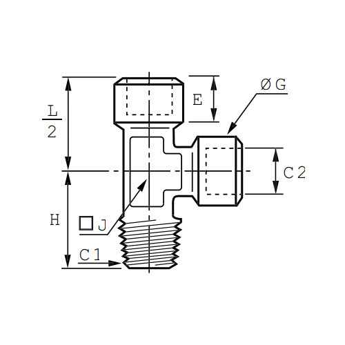 Racord T asimetric, alama nichelata, filete interioare BSPP, exterior BSPT