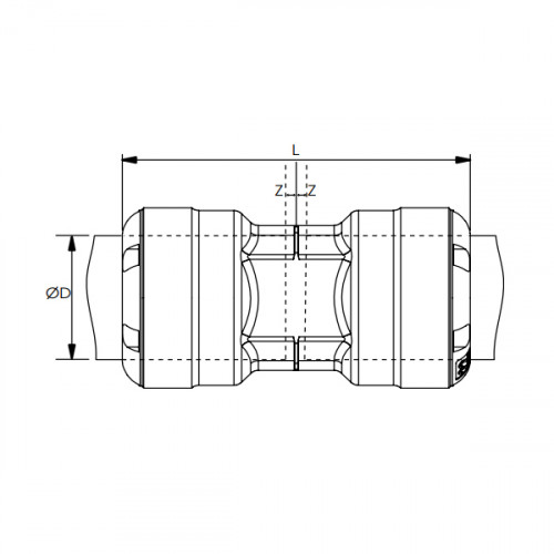 Racord rapid drept Transair gama inox, Ø22, Ø28