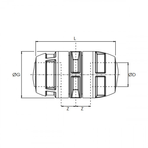 Racord rapid drept Transair gama inox, Ø42, Ø60