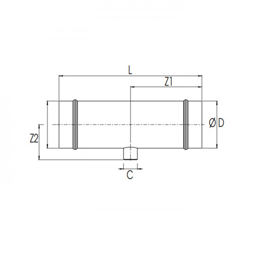 Racord T cu filet Transair gama inox, Ø76, Ø100