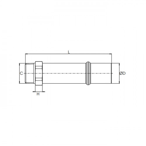 Racord drept Transair gama inox, filet exterior BSPT, Ø42, Ø60 mm