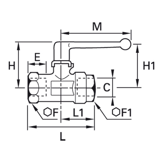 Robinet cu sfera, filet interior-interior