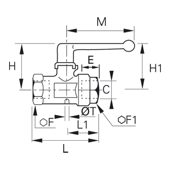 Robinet cu sfera, cu ventilare, filet interior-interior