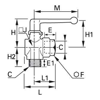 Robinet cu sfera,  filet interior-exterior