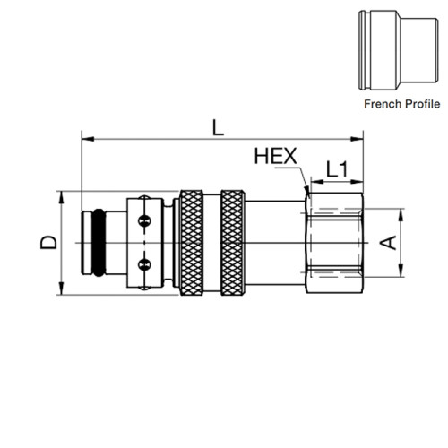 Cupla rapida tata, seria 608, cu filet interior