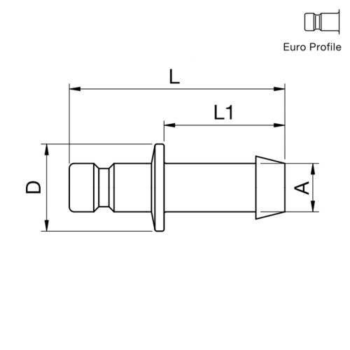 Cupla rapida tata, seria 20 inox, cu stut