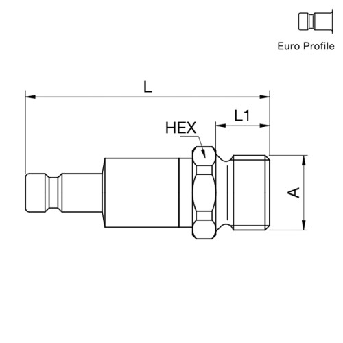 Cupla rapida tata, seria 20 inox, filet exterior