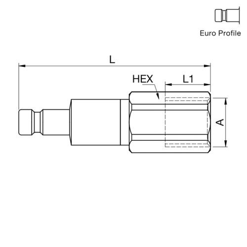 Cupla rapida tata, seria 20 inox, filet interior