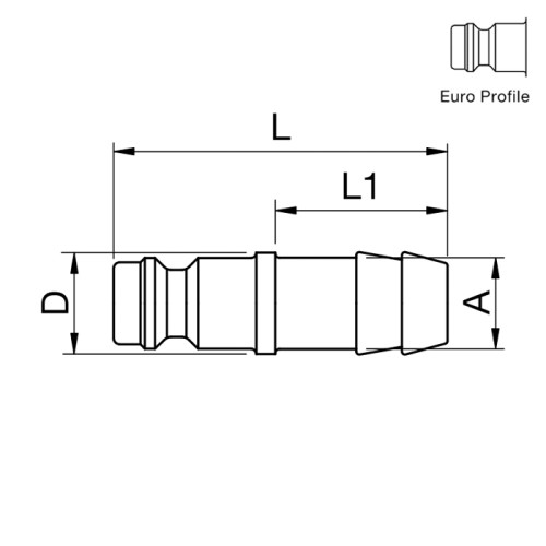 Cupla rapida tata, seria 21 inox, cu stut