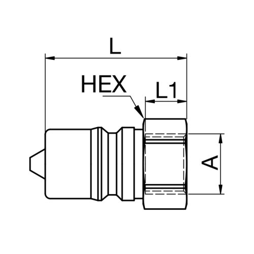 Cupla rapida tata, seria 70 termoplstic, filet interior