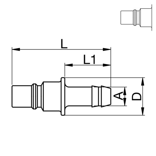 Cupla rapida tata, seria 48 termoplastic, cu stut