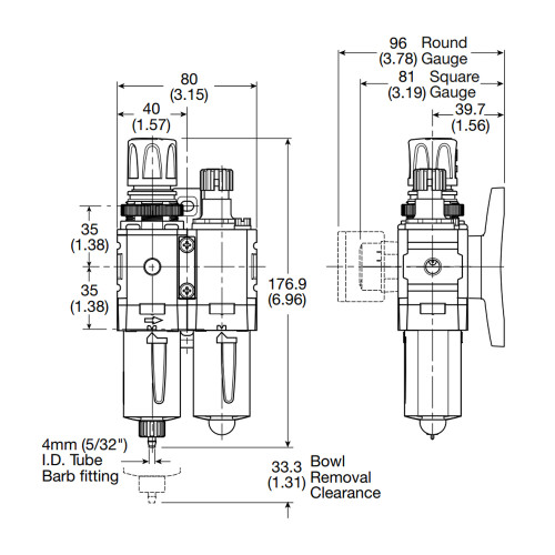 Grup preparare aer FRL compact, seria P31 Parker Global