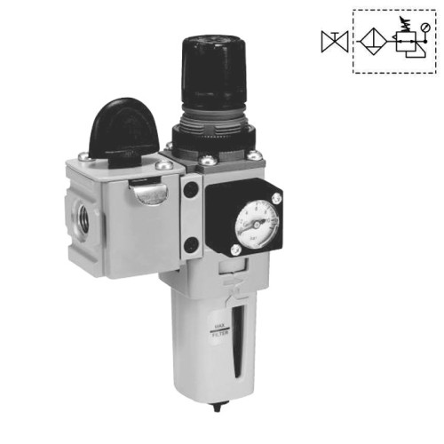 Filtru-regulator + valva de blocare 3/2, seria P31 Parker Global