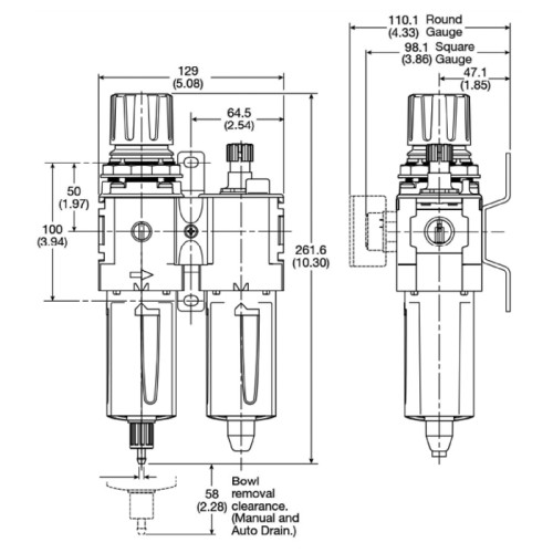 Grup preparare aer FRL compact, seria P32 Parker Global