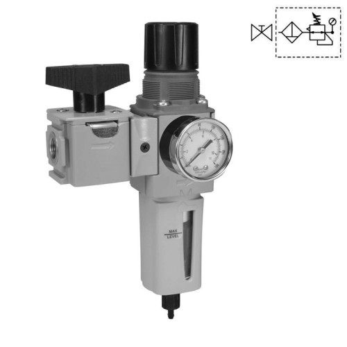 Filtru-regulator + valva de blocare 3/2, seria P32 Parker Global