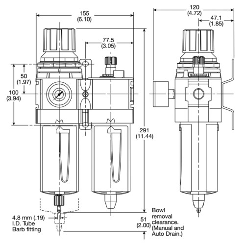 Grup preparare aer FRL compact, seria P33 Parker Global