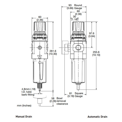 Filtru-regulator, seria P32 Parker Global