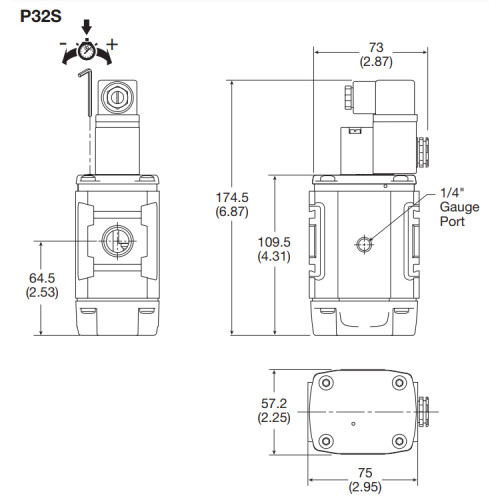 Valva soft start 2/2, actionare electrica / pneumatica, seria P32 Parker Global