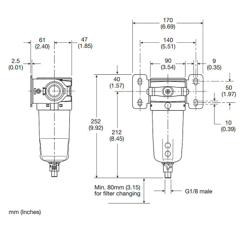 Filtru-separator, seria P3Y Parker-Origa