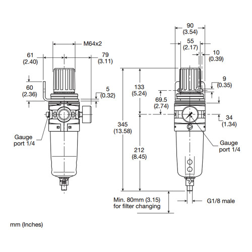 Filtru-regulator, seria P3Y Parker-Origa