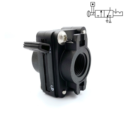 Valva shut-off 3/2 cu ventilare, actionare manuala, seria P3X Parker-Origa