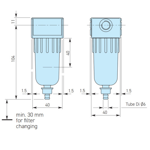 Filtru carbon activ, seria P3L Parker-Origa