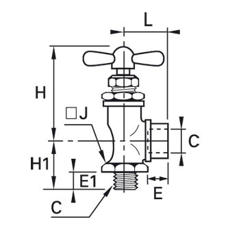 Robinet cu ac, in L, filet interior-exterior