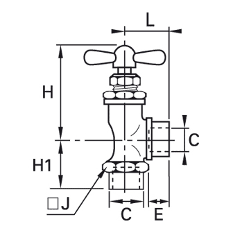 Robinet cu ac, in L, filet interior-interior