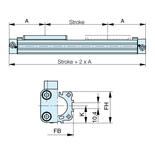 Cilindru pneumatic fara tija ORIGA, Ø80, seria OSP-P