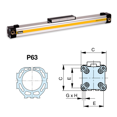 Cilindru pneumatic fara tija ORIGA, Ø63, seria OSP-P