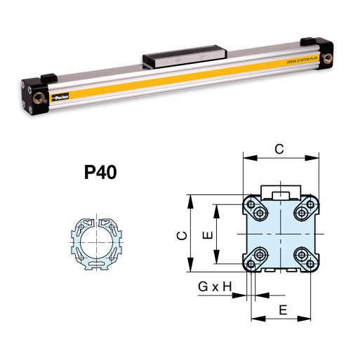 Cilindru pneumatic fara tija ORIGA, Ø40, seria OSP-P