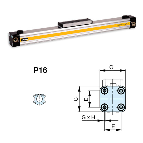 Cilindru pneumatic fara tija ORIGA, Ø16, seria OSP-P