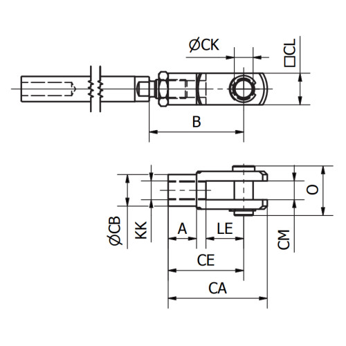 Furca tija cilindru pneumatic