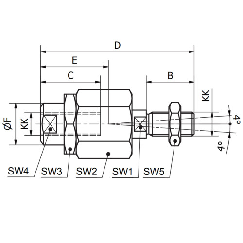 Cuplaj flexibil tija cilindru pneumatic