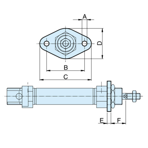 Flansa de fixare cilindru pneumatic rotund