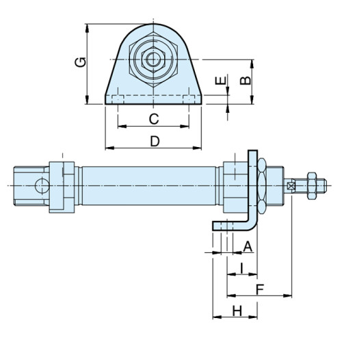 Accesoriu de fixare tip L pentru cilindru pneumatic rotund