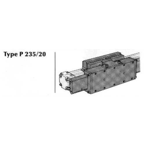 Cilindru pneumatic fara tija ORIGA, cu ghidaj si franare, seria P235