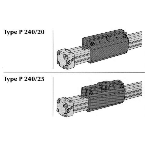 Cilindru pneumatic fara tija ORIGA, cu franare, seria P240