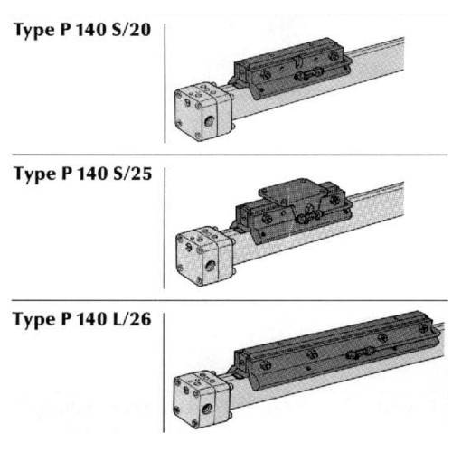 Cilindru pneumatic fara tija ORIGA, cu franare, seria P140