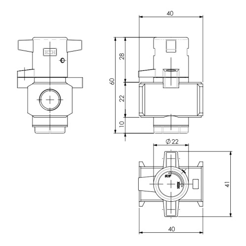 Valva shut-off 3/2 cu ventilare, actionare manuala, seria TU-VM2