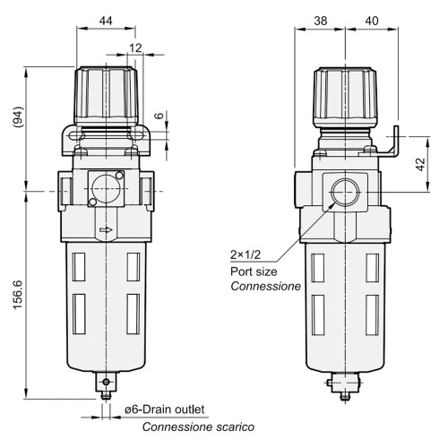 Filtru-regulator, seria TU-FR4