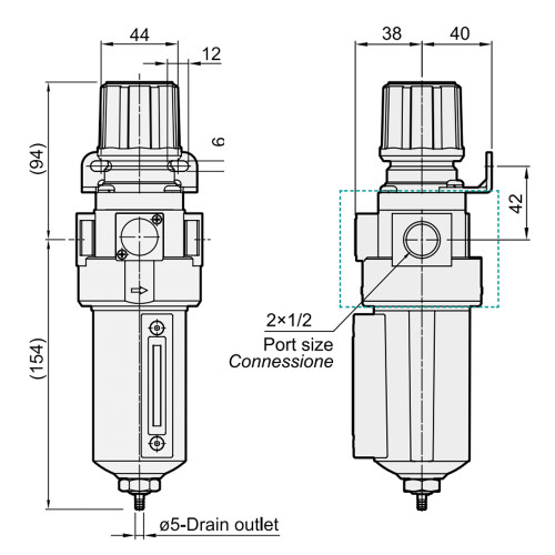 Filtru-regulator, seria TU-FR4H